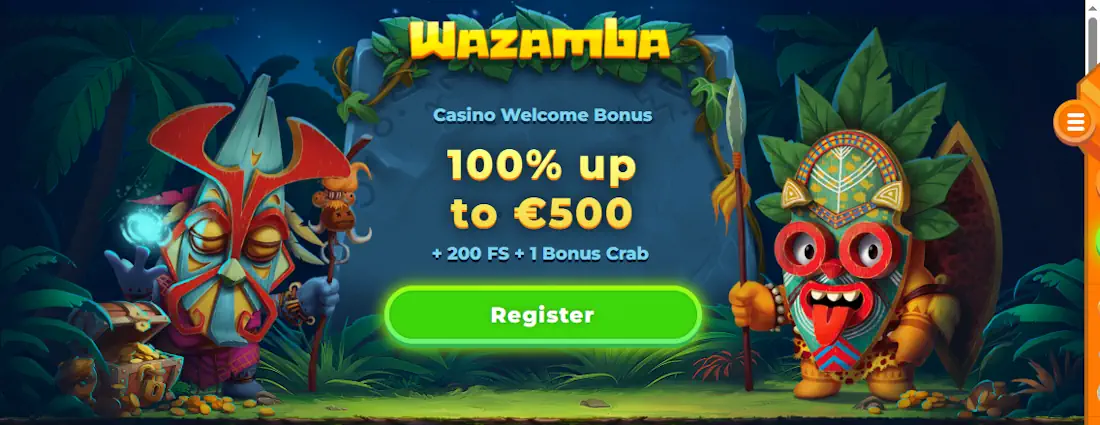 Wazamba Welcome bonus Screenshot